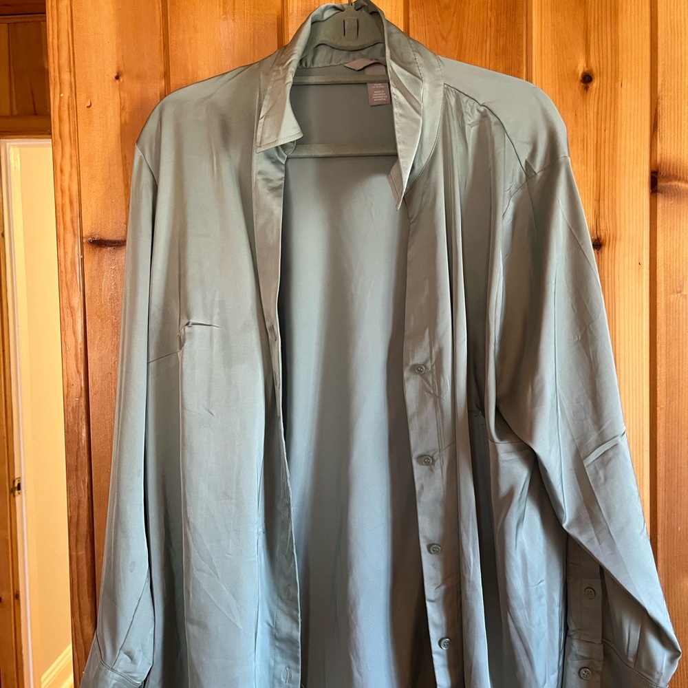 Light Sage Sily Button-Up